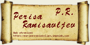 Periša Ranisavljev vizit kartica